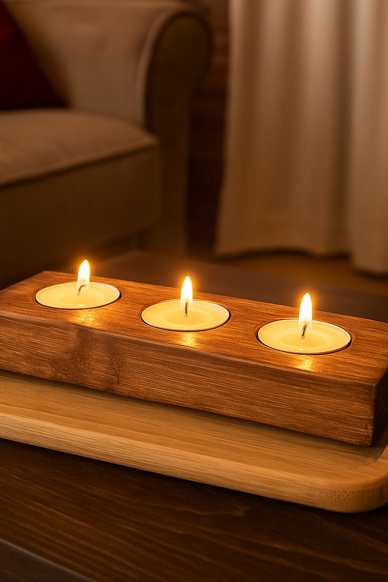 Свещник за 3 чаени свещи - елегантен акцент за всеки дом