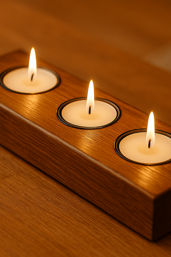 Свещник за 3 чаени свещи - елегантен акцент за всеки дом