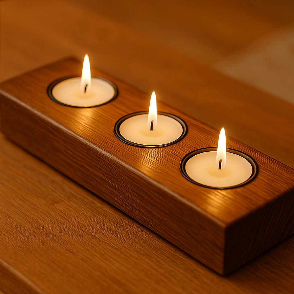 Свещник за 3 чаени свещи - елегантен акцент за всеки дом