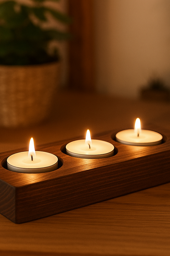 Свещник за 3 чаени свещи - елегантен акцент за всеки дом