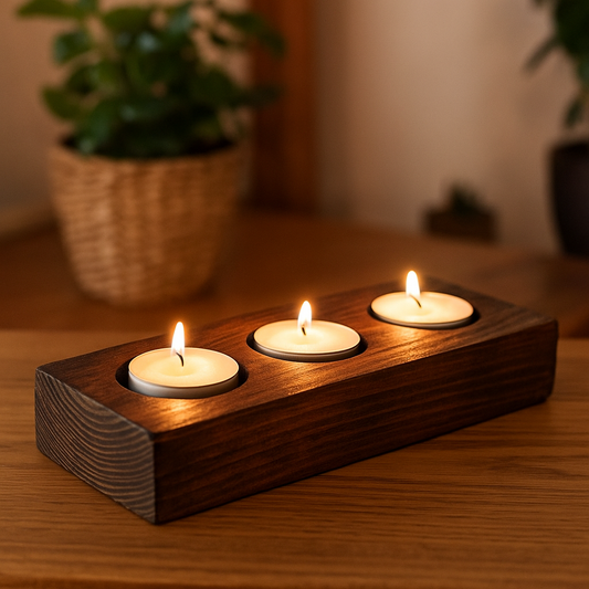 Свещник за 3 чаени свещи - елегантен акцент за всеки дом